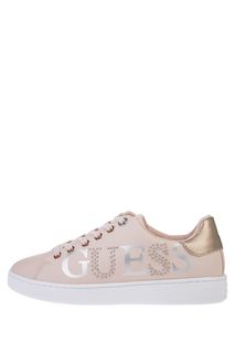 Бежевые кеды с логотипом бренда Guess