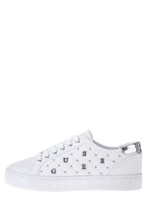 Белые кеды с металлическим декором Guess