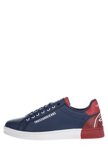 Кеды из натуральной кожи с контрастными вставками Trussardi Jeans