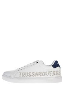 Белые кеды с логотипом бренда Trussardi Jeans