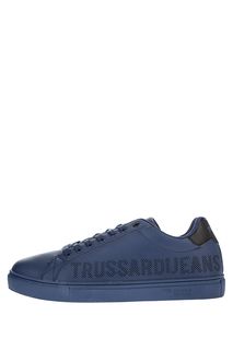 Синие кеды с логотипом бренда Trussardi Jeans