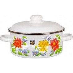 Кастрюля эмалированная 1.5 л СтальЭмаль Цветочная (1RB161M)