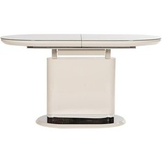 Стол TetChair ERFURT ( mod. DT0705 ) мдф high gloss закаленное стекло слоновая кость/хром
