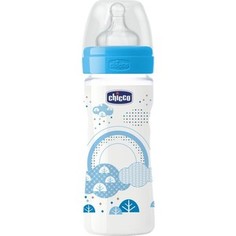 Бутылочка Chicco Well-being Boy 2 мес.+, лат.соска, перем. поток, РР, 250 мл 310205005