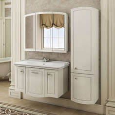 Зеркальный шкаф Comforty Палини 98 белый глянец (4147994)