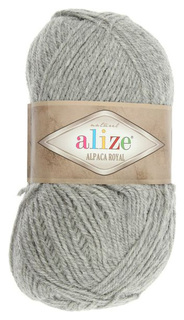 Пряжа Alpaka royal 30% альпака, 15% шерсть, 55% акрил 250м/100 г (21 св-сер.меланж) ALIZE
