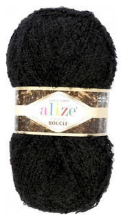 Пряжа Naturale boucle 200м/100 г (60 чёрный) ALIZE