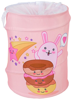 Корзина для хранения игрушек Пончики и зайка 35×35×45 см Sima-Land