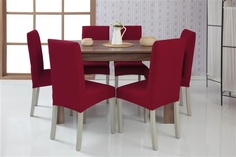 Чехлы на стулья без оборки Venera "Comb chair cover", цвет: бордовый, комплект 6 шт