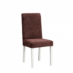 Чехлы на стулья плюшевые Venera "Chair cover soft", цвет: тёмно-коричневый, комплект 6 шт