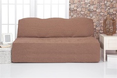 Чехол на трехместный диван без подлокотников и оборки Venera "Sofa", цвет: коричневый