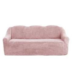 Чехол на трехместный диван плюшевый Venera "Sofa soft", цвет: розовый
