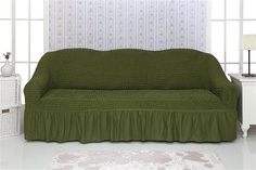 Чехол на трехместный диван с оборкой CONCORDIA "Triple sofa", цвет: зеленый Venera