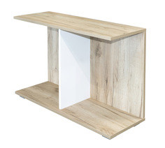 Журнальный стол открытая тумба Mobi Лайт 03.289 дуб серый крафт/белый премиум, 85х30х55 см