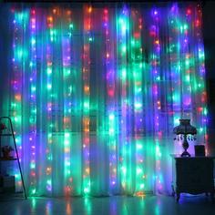 Светодиодная гирлянда-штора LED 200 лампочек, 5 режимов, 1.8 м (разноцветный) NO Name