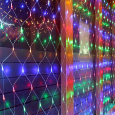 Светодиодная гирлянда-сетка LED 200 лампочек, 5 режимов, 1.8 м (разноцветный) NO Name