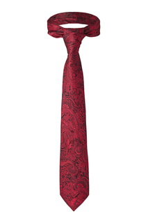 Классический галстук Танец отражений со стильным принтом Signature 204428 бордовый