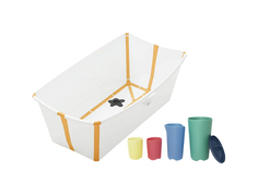 Ванночка с горкой и игрушками Stokke (Стокке) Flexi Bath and Play White Yellow 553505