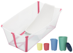 Ванночка с горкой и игрушками Stokke (Стокке) Flexi Bath and Play Transparent Pink 553502