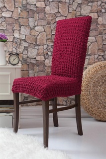 Чехлы на стулья без оборки Venera "Chair", цвет: бордовый, комплект 6 шт