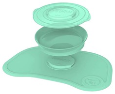 Коврик для кормления с тарелочкой Twistshake Click Mat, пастельный зеленый