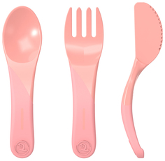 Набор столовых приборов Twistshake Learn Cutlery, пастельный персиковый