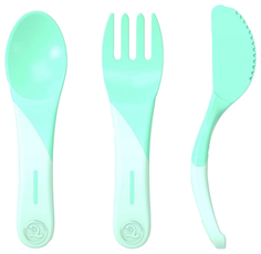 Набор столовых приборов Twistshake Learn Cutlery, пастельный зеленый
