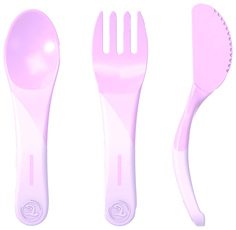 Набор столовых приборов Twistshake Learn Cutlery, пастельный фиолетовый