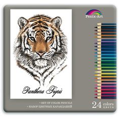 Набор цветных карандашей Феникс+ тигр 24 шт
