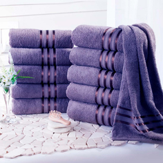 Полотенце банное "Гармоника" Цвет: Сиреневый (70х130 см - 10 шт) Doome