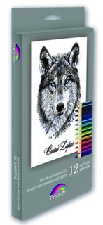 Набор цветных карандашей Феникс+ волк 12 шт