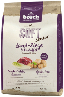 Мягкий корм для собак Bosch Soft Senior, для пожилых, козлятина, картофель, 2,5кг