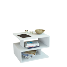 Журнальный стол MFMaster 42,8х59,0х39,0 см, белый МФ Мастер