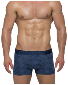 Мужские трусы-боксеры с узором диагональный ромб, синие (M) Salvador Dali
