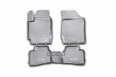 Коврики в салон KIA Cerato 2009-2013, 4 шт, (полиуретан, серые) Element