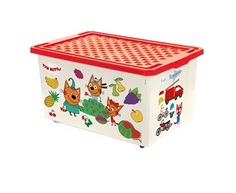 Ящик для хранения игрушек Little Angel Три кота Обучайка Считай LA1427-НК