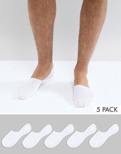 5 пар белых невидимых носков New Look-Белый