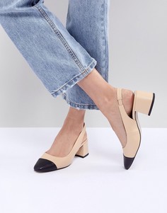 Туфли на среднем каблуке ASOS DESIGN Sanders-Бежевый