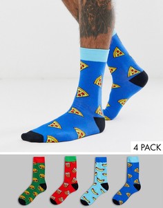 Комплект из 4 пар носков с принтом Jack & Jones-Мульти