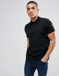 Поло из трикотажа черного цвета ASOS DESIGN-Черный