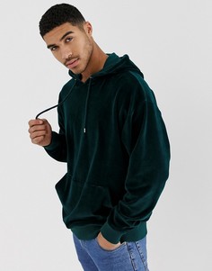 Зеленый велюровый oversize-худи ASOS DESIGN