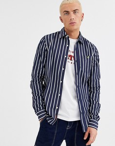 Рубашка классического кроя в полоску Scotch & Soda-Темно-синий