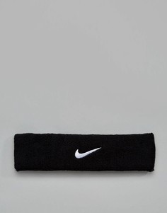Черная повязка на голову с логотипом-галочкой Nike Training-Черный