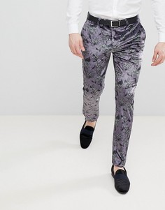 Бархатные супероблегающие брюки с принтом Noose & Monkey-Фиолетовый