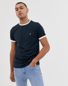 Темно-синяя облегающая футболка Farah Groves-Темно-синий