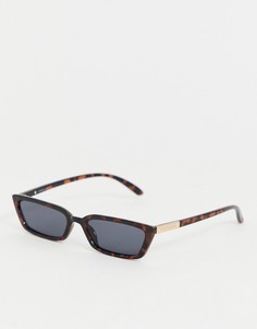 Черепаховые солнцезащитные очки River Island slimline-Коричневый