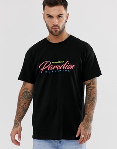 Черная футболка с принтом "paradise" New Look-Черный
