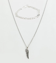 Набор из 2 предметов (ожерелье и браслет) Chained & Able эксклюзивно для ASOS-Серебряный