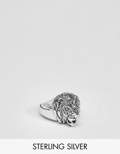 Серебряное кольцо со львом ASOS DESIGN-Серебряный