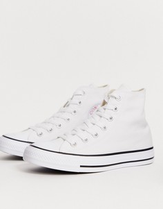 Высокие белые кеды с большим логотипом Converse chuck taylor all star-Белый